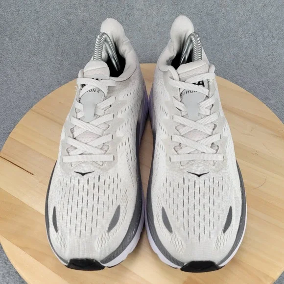 Hoka One One Clifton 8 Mens Running Shoes White Nimbus Cloud Road Trainers - Picture 3 of 10